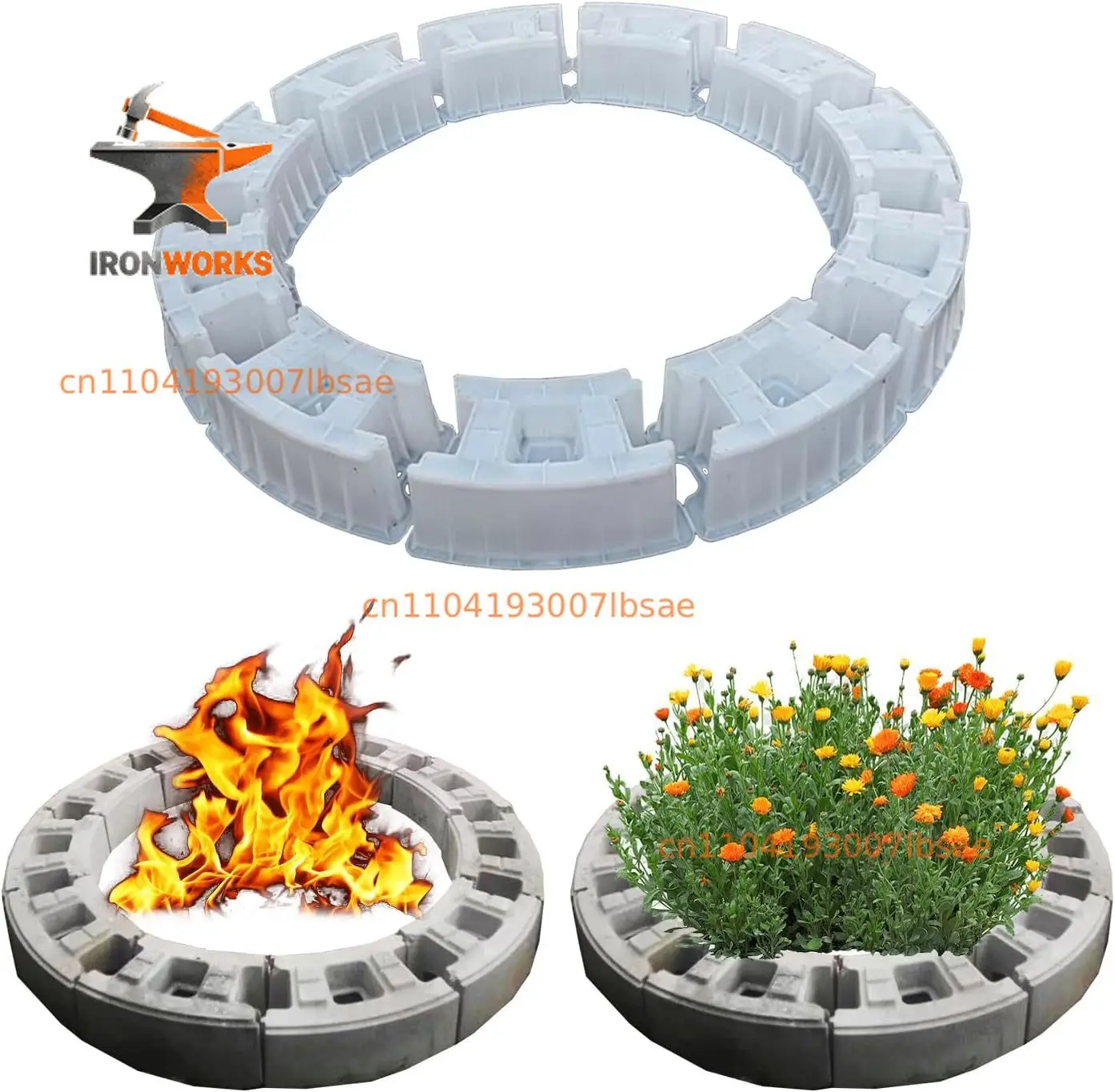 Creative Outdoor Planter Box Removable  Yard Fire Pit Concrete Mold, Cement Molds and Forms for Raised Garden Bed