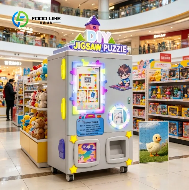 Interactive Puzzle Vending Machine with Custom Photo Puzzle Feature, Multi Payment System for DIY Stores,and Arcades