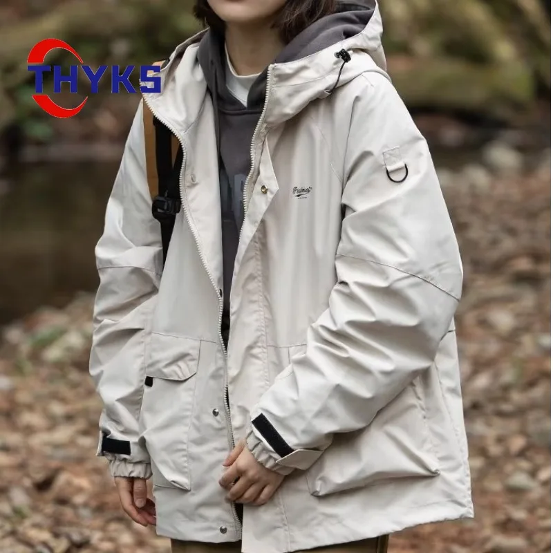 

Waterproof Assault Suit Men's Outdoor Hooded Couple Japanese Style Cotton Jacket Multiple Pockets Waterproof Functional Coat