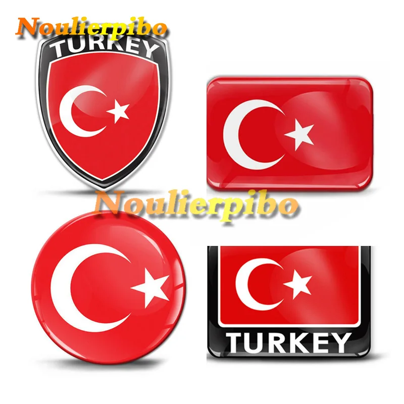 Turkey Flag Sticker 3D Gel Silicone Dome Vinyl Die Cut Waterproof Sunscreen Car Motorcycle Trolley Case Laptop Decal