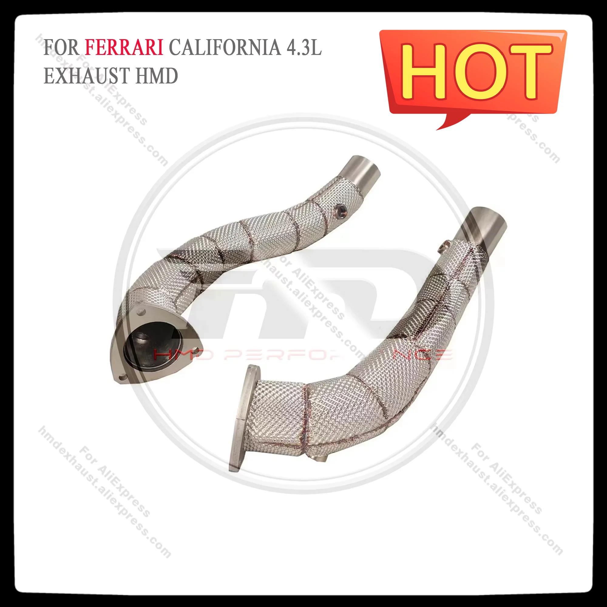 HMD Exhaust System High Flow Performance Downpipe for Ferrari California 4.3L With Heat Shield