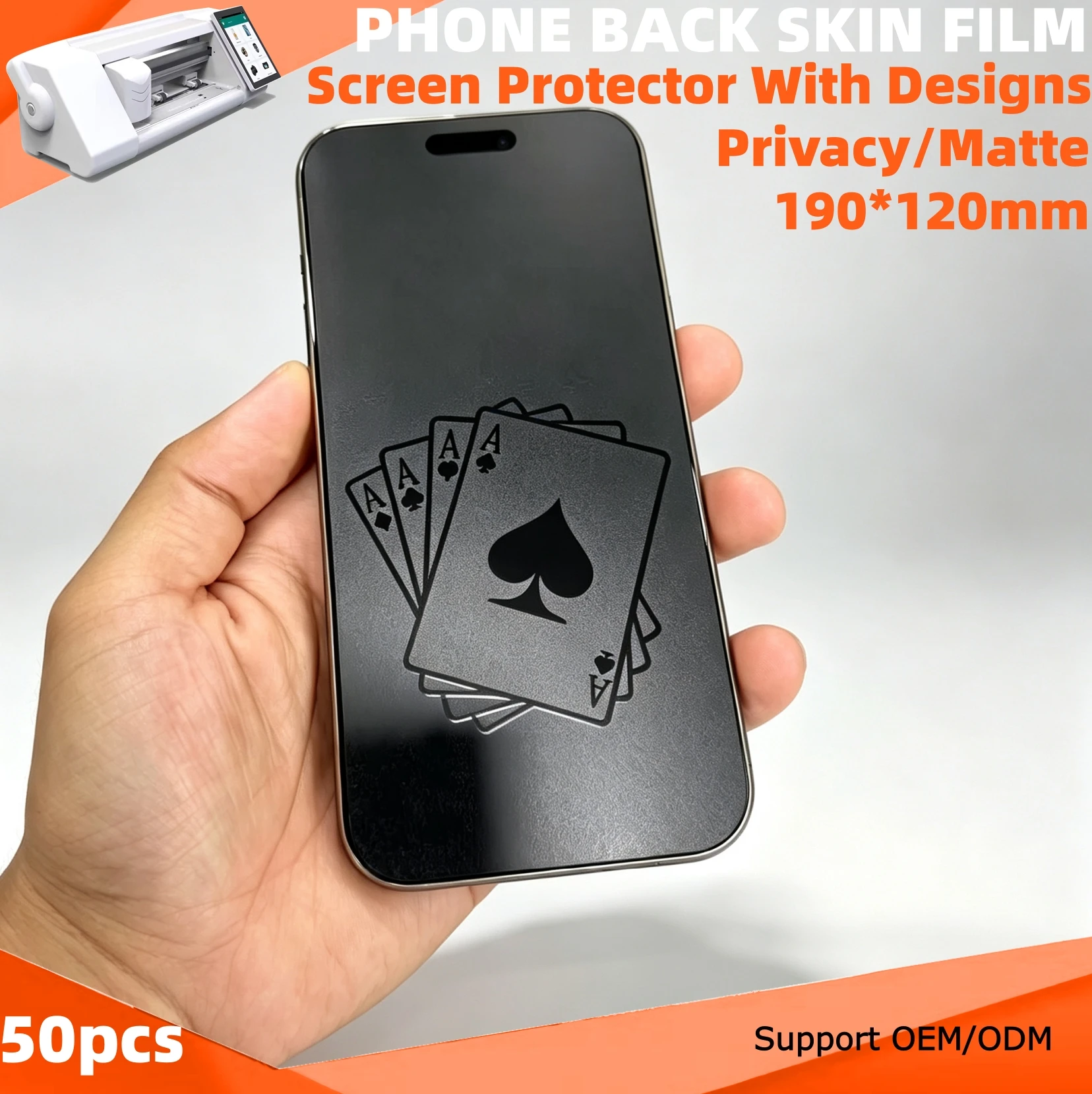 50pcs Transparent Matte Phone Skin Stickers Rear Micas for Screen Protector Cutting Machine Privacy Printing Decoration Films