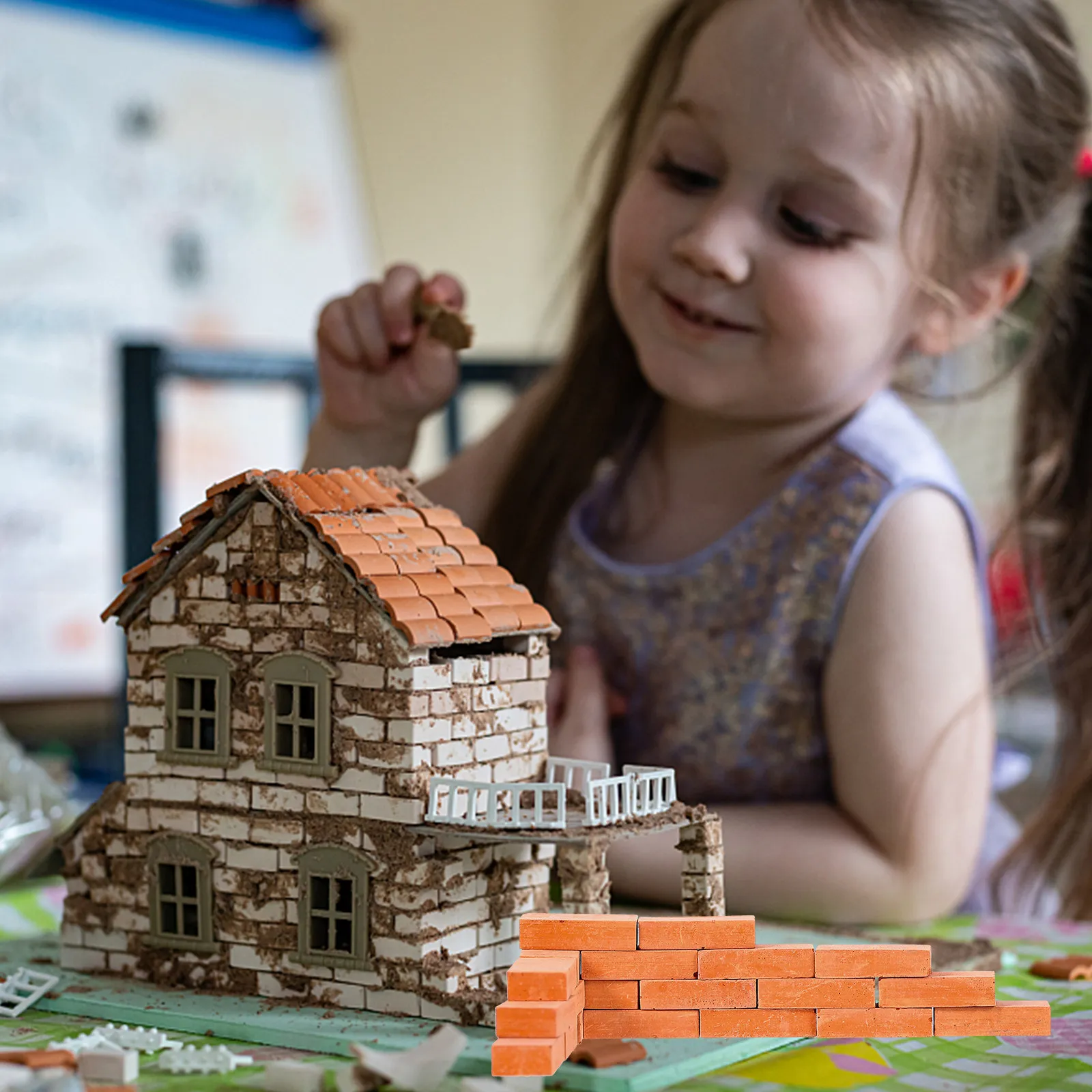 

20Pcs Miniature Brick Architectural DIY Bricks Rectangle Clay Material Sand Table Micro Landscape Garden Scenery Decor