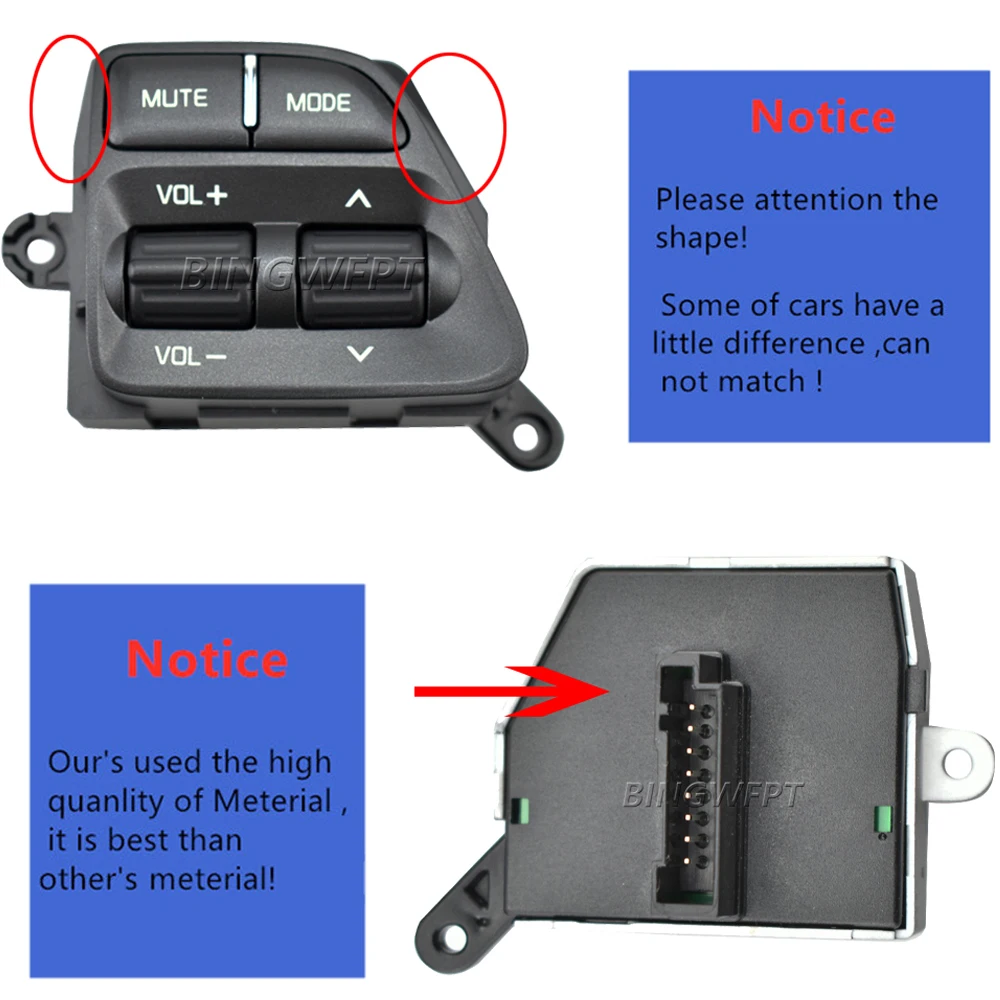 High Quality NEW Steering Wheel Button Switch Button For Kia K3 2014-2016 Rio 3 2014-2016 Cerato Classic 2017 Ceed JD 2012-2014