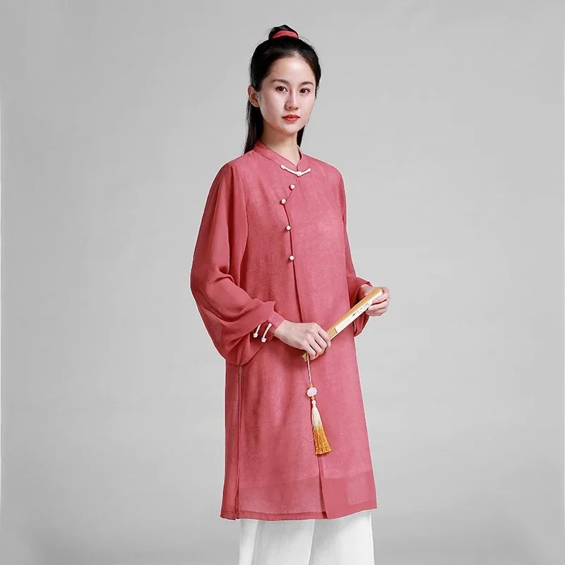 Women's Elegant Martial Arts Clothes Tai Chi Uniform Kung Fu Performance and Competition Costume Traditional Chinese Style Red