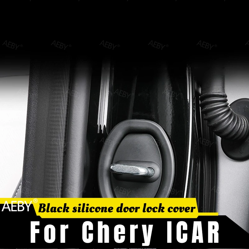 AEBY For Chery ICAR Silicone door lock protective cover anti-collision and noise reduction,door latch,Door lock buckle limiter