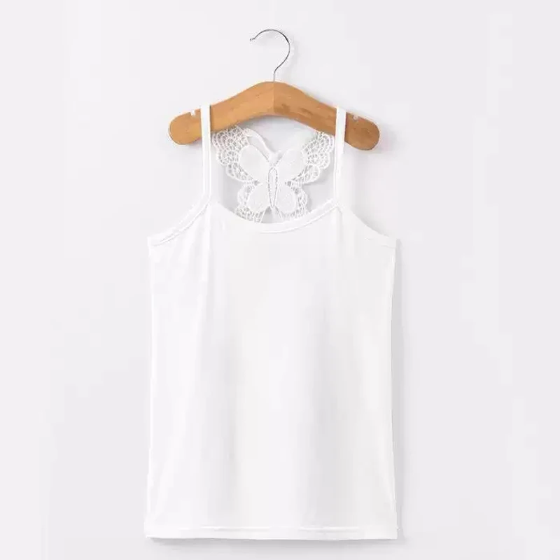 Summer Girls Camisole Modal Baby Mother Hollow Butterfly Vest Beauty Back Children Dancing Tops Kids T Shirts XXX GIRLS CLOTHING