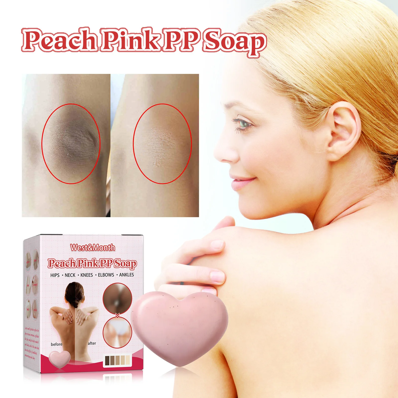 

80G peach pink pp soap, dilute the melanin in the private parts, bathe the body, clean and beautiful