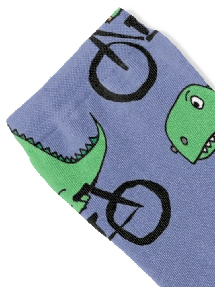 Funny T-rex Dinosaur Riding Bicycle Socks funny gift designer sport hiking Socks Man Women's