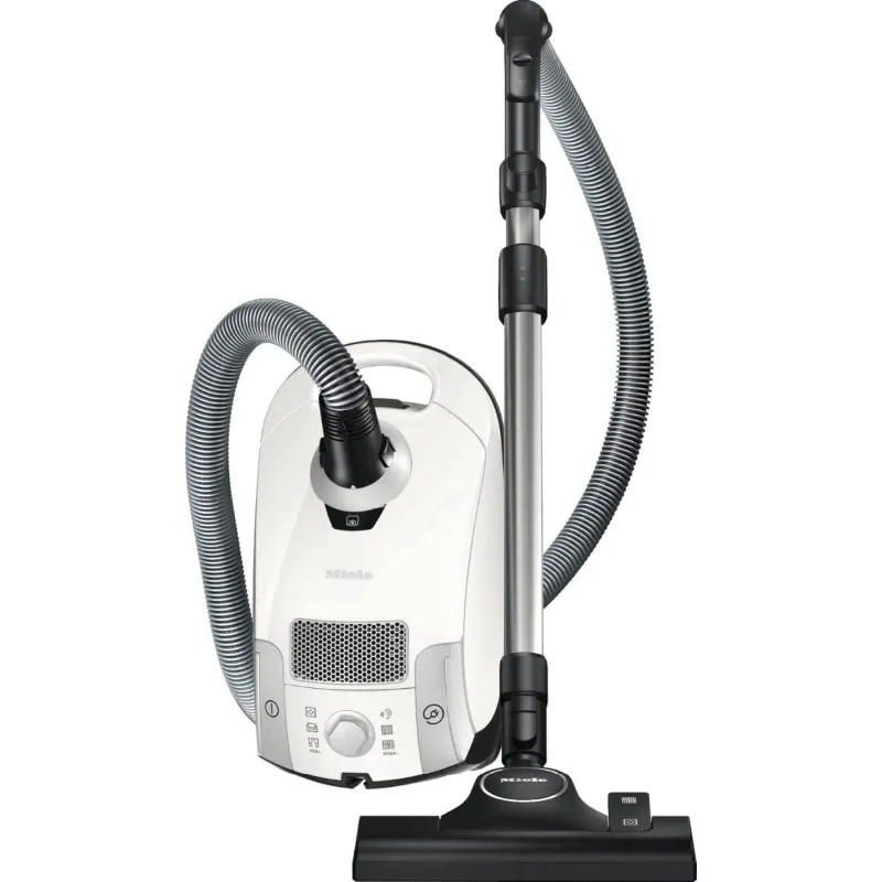 Compact C1 Pure Bagged Canister Vacuum with High Suction Power Designed for Hard Floors and Low-Pile Carpet, Lotus White