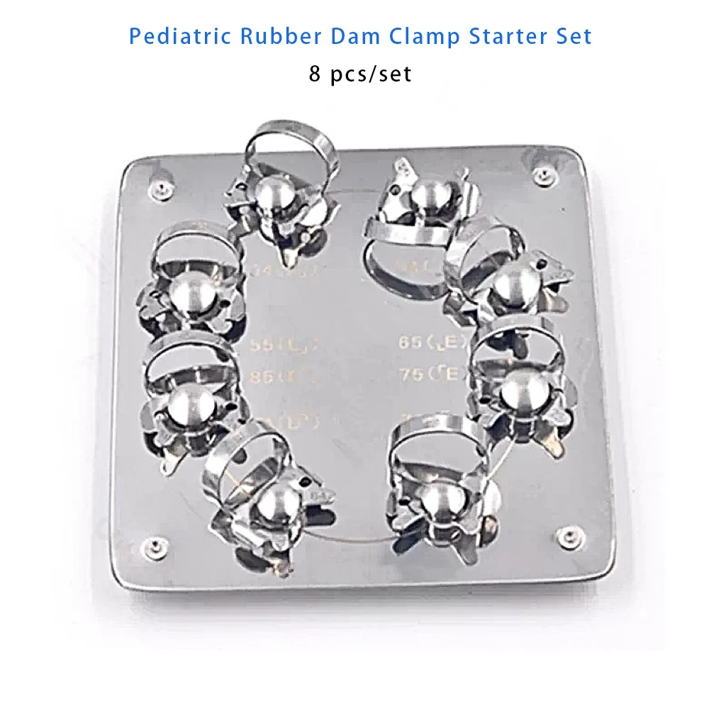 Pediatric Rubber Dam Clamps Stainless Steel Anatomical Clamp for Primary Molars Children Teeth Restoration Dental Clinic Tools