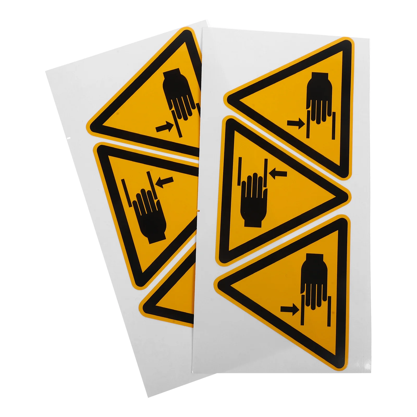 

6 Pcs Labels Stickers 100mm Caution Signs Triangle Safety Signs Prevent Hand Pinch Adhesive Machine Danger Decals