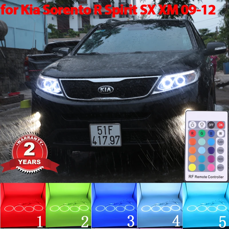 

Разноцветные кольца с дистанционным управлением RGB для Kia Sorento R Spirit SX XM 2009-2012, модификация фар