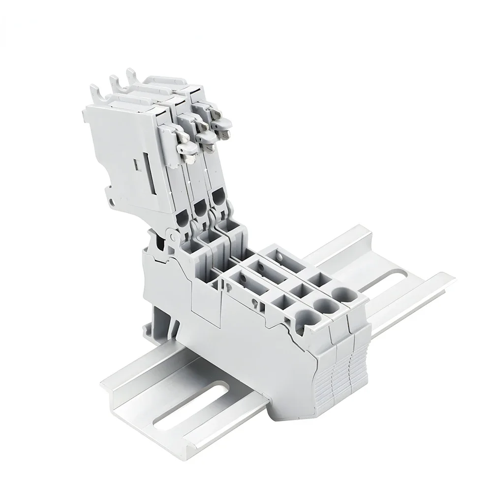 10Pcs ST 4-HESI 5X20 Fuse Terminal Block With Disconnect Lever Spring Connection Fuse Holder NS 35 DIN Rail Connector ST4-HESI