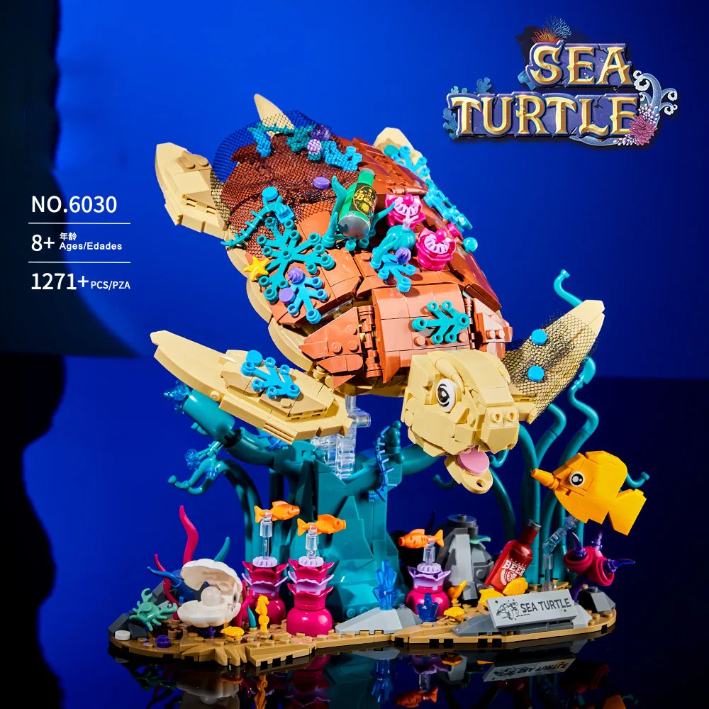 

Идея подводных животных, строительный блок, наборы моделей морской черепахи, развивающие игрушки, коллекция строительных кирпичей для детей, подарки