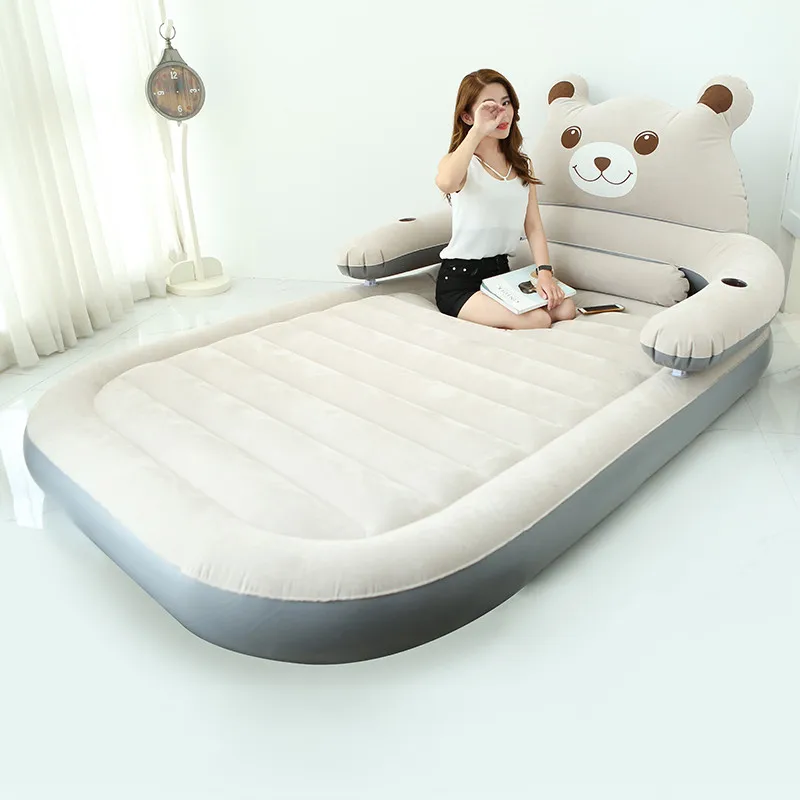 150CM*230CM*23CM Folding Cartoon Bed Inflatable Soft Bed With Backrest Totoro Bed Beanbag Cama Mattresses Bedroom Furniture