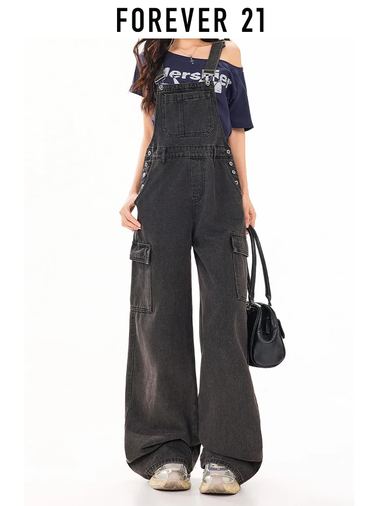 

Forever 2 American Sle High Waist Wide Leg Jumpsuit Women's Multi ket Workwear Overalls Trendy Spring Summer New Arrival