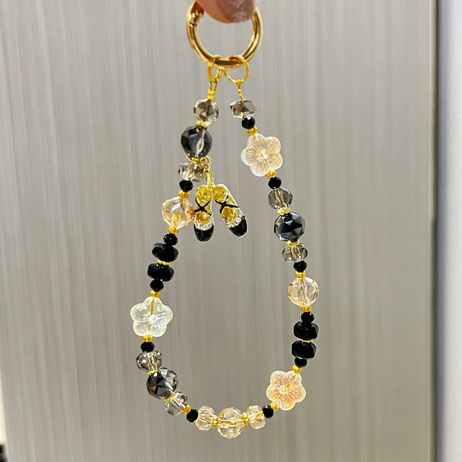 

New Retro Ballet Shoes Pendant Premium Crystal Mobile Phone Chain Creative Mobile Phone Chain Pendant Keychain Bag Pendant