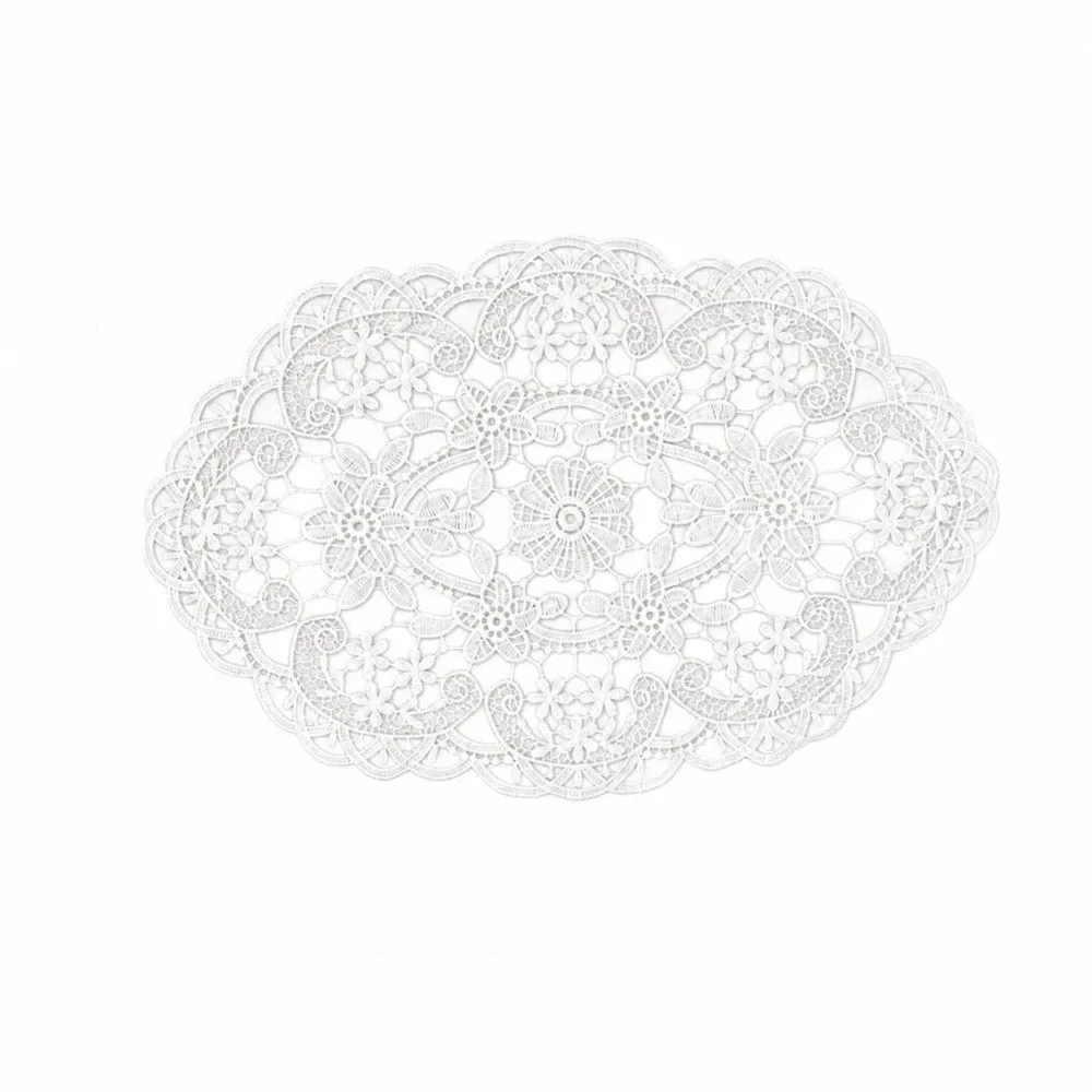 Vintage 30*45cm Lace Table Mat Embroidered Flower Embroidery Dining Table Cover Napkin Placemat Lace Table Cloth for Coffee Cup