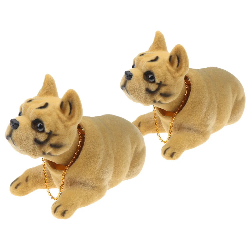 

2Pcs Car Dashboard Decoration Adorable Resin Dog Shaking Head Ornaments Interior Car Decorations Cool Animal Figures