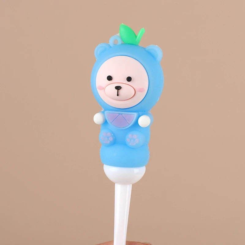 Cartoon Bear Cute Toothbrush Soft Hair Silicone Infant Baby 2-8 Year Old Wholesale Children's Toothbrush Color