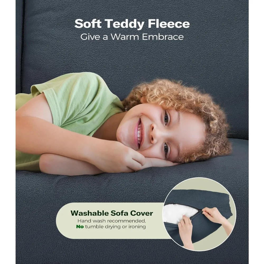 أريكة أريكة، أرائك مريحة لغرفة المعيشة، أرائك تيدي فليس لغرفة المعيشة، أريكة بمقعدين بدون أدوات، أريكة Love S من الخشب بالكامل #4