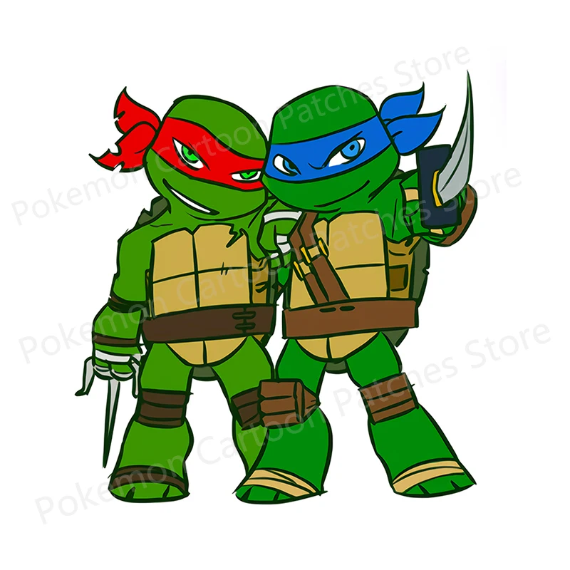 Teenage Mutant Ninja Turtles Fusible Patch Sticker Clothing Thermoadhesive Anime Patches for Men DIY T-shirt Decor Applique Gift