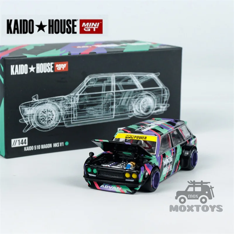 Kaido House x MINI GT 1:64 Datsun KAIDO 510 Wagon HKS V1 Purple Diecast Model Car