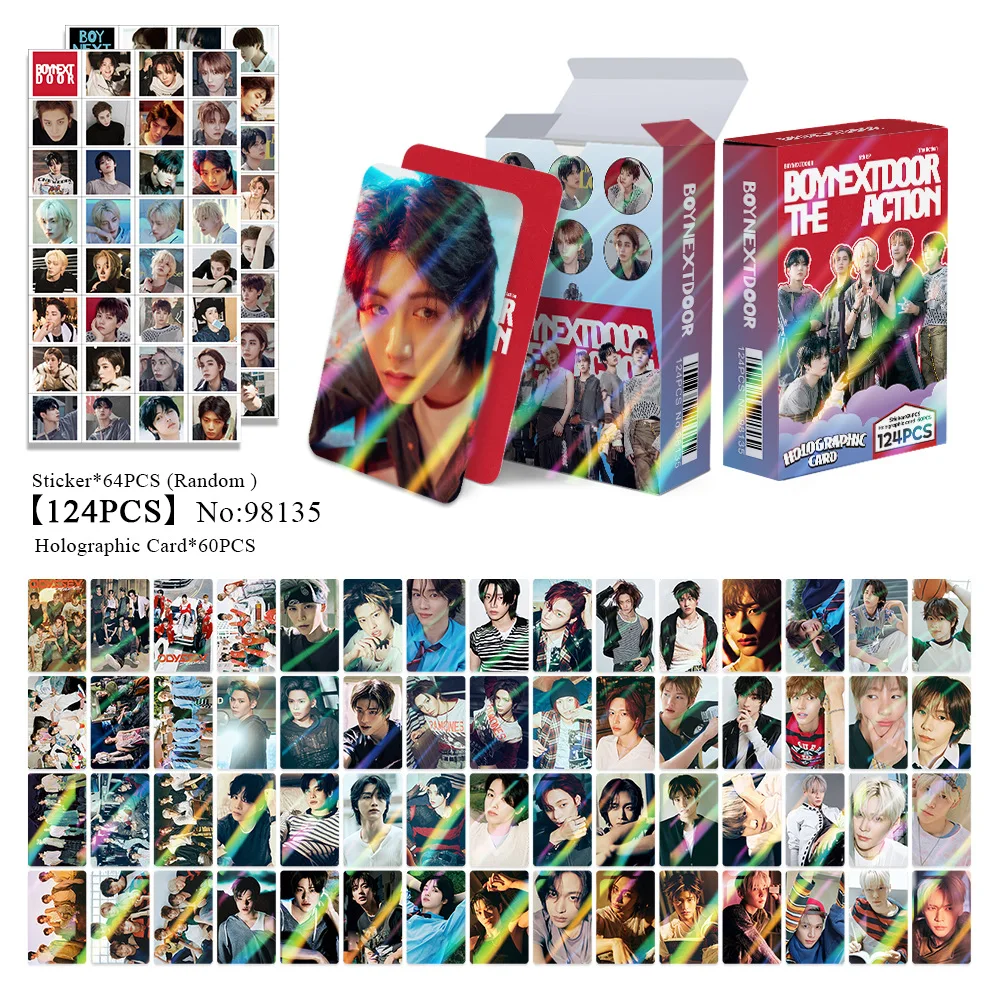 

92/124Pcs/Set Kpop Idol BOYNEXTDOOR New Album HD Printd Laser Lomo Cards SUNGHO WOONHAK LEEHAN Photocards Sticker Fans Gifts