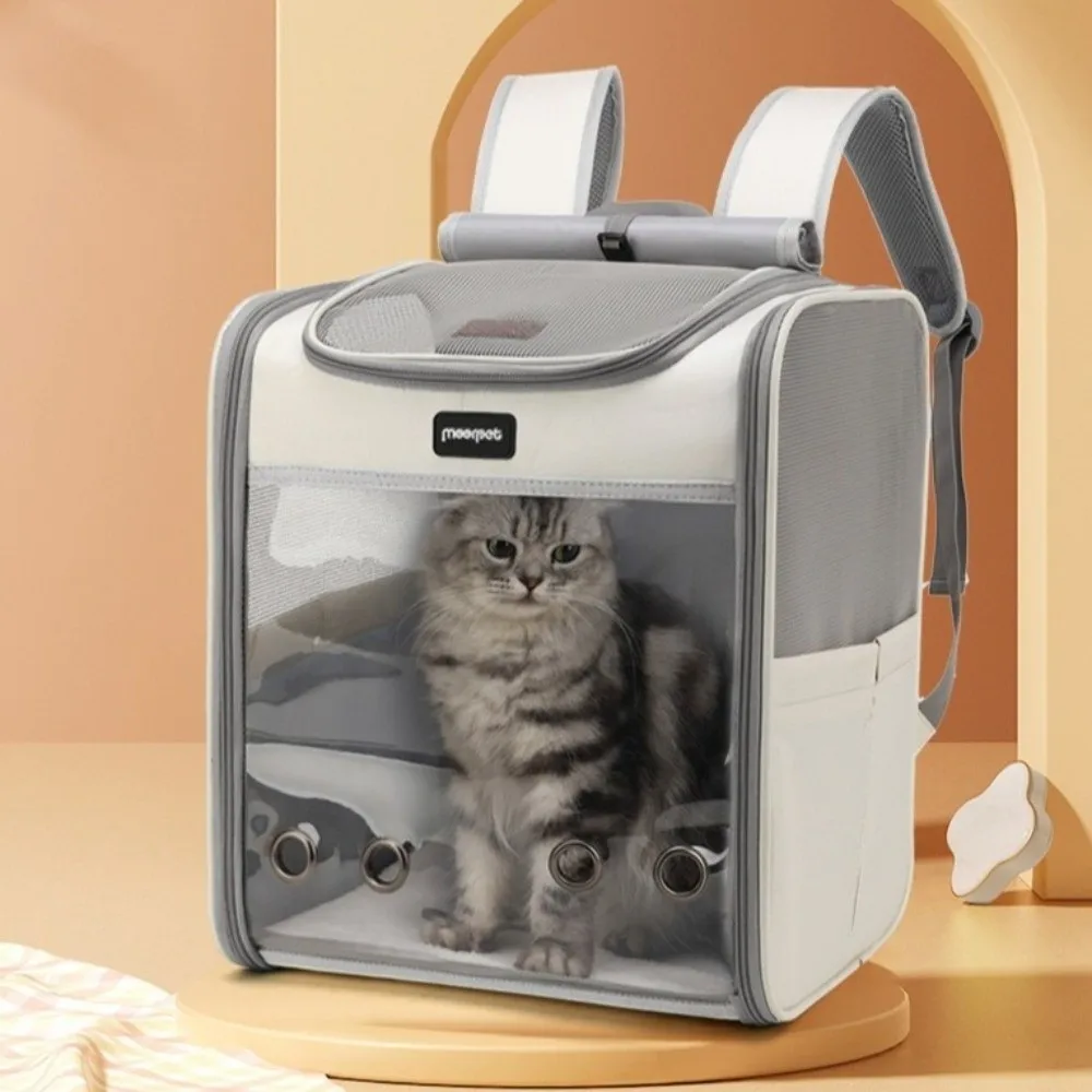 

Transparent Pet Carrier Bag Oxford Foldable Pet Backpack Breathable Large Space Cat Outdoor Bag Cat Dog Transport