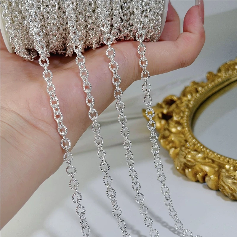10 Meters New Gold Color Plated Cross Circle Link Chains For DIY Jewelry Making No Fade Extend Chain Crafts Accessories