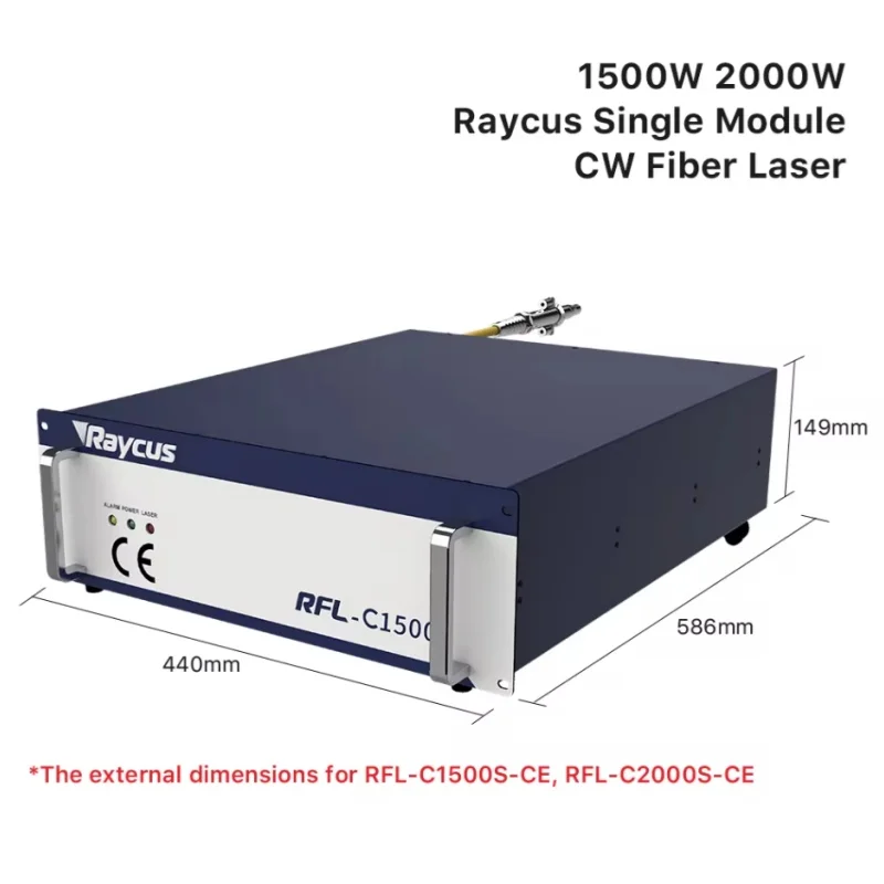 Raycus Fiber Laser Single Module CW Fiber Lasers RFL-C1500S/2000S 1500W 2000W 1064nm for Fiber Cutting Machine