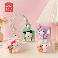 Sanrio Hello Kitty Kuromi 5pcs Set Cable Protector for iPhone 20w Fast Charger Case Cable Management Phone Wire Cord Organizer