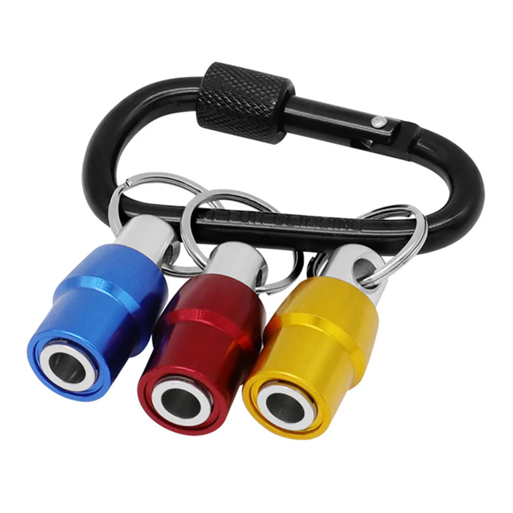 Screwdriver Bit Holder Keychain 1/4 Hex Shank Screwdriver Extension Bar Quick Release Screw Adapter Attachment  With Carabiner