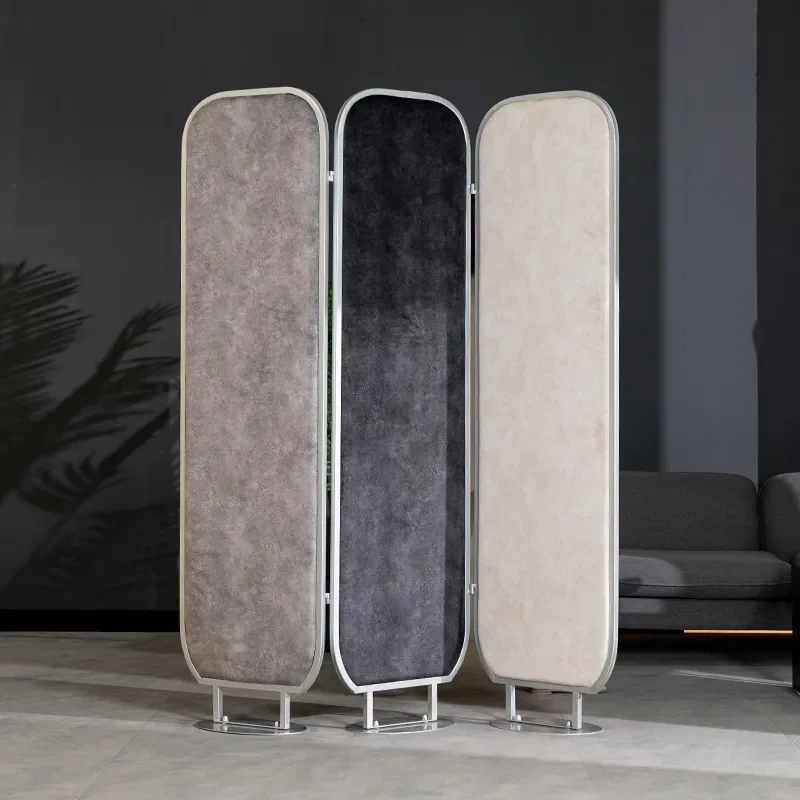 European Style Wrought Iron Folding Screen Room Divider for Living Room Dining Room Entrance Movable Decorative Partition for