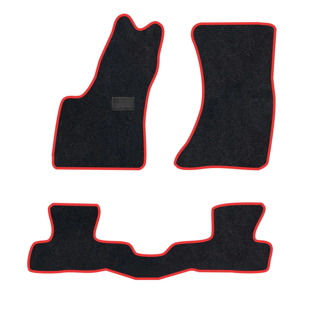 

Car Floor Mat For Audi SQ5(8R) 2025-present Polyester suede Anti Slip black Backing red Binding Trim Edge