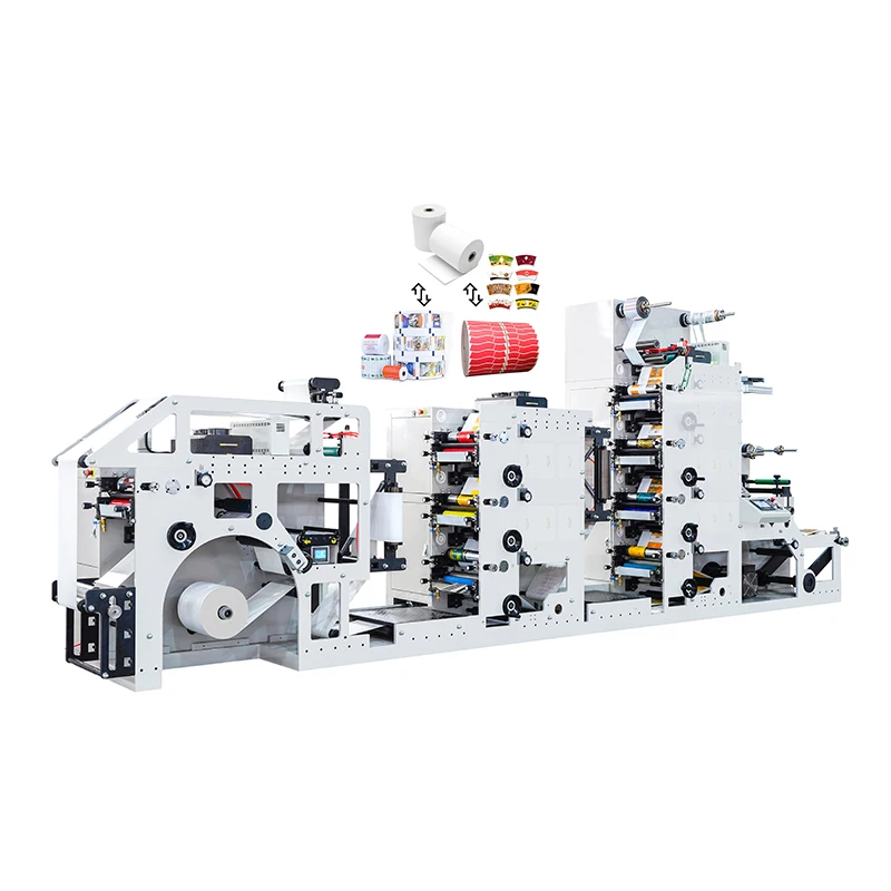 Rotary Printing Machine With Flexographic Technology For Plastic Film Label Stickers For High Volume Plastic Film Applications