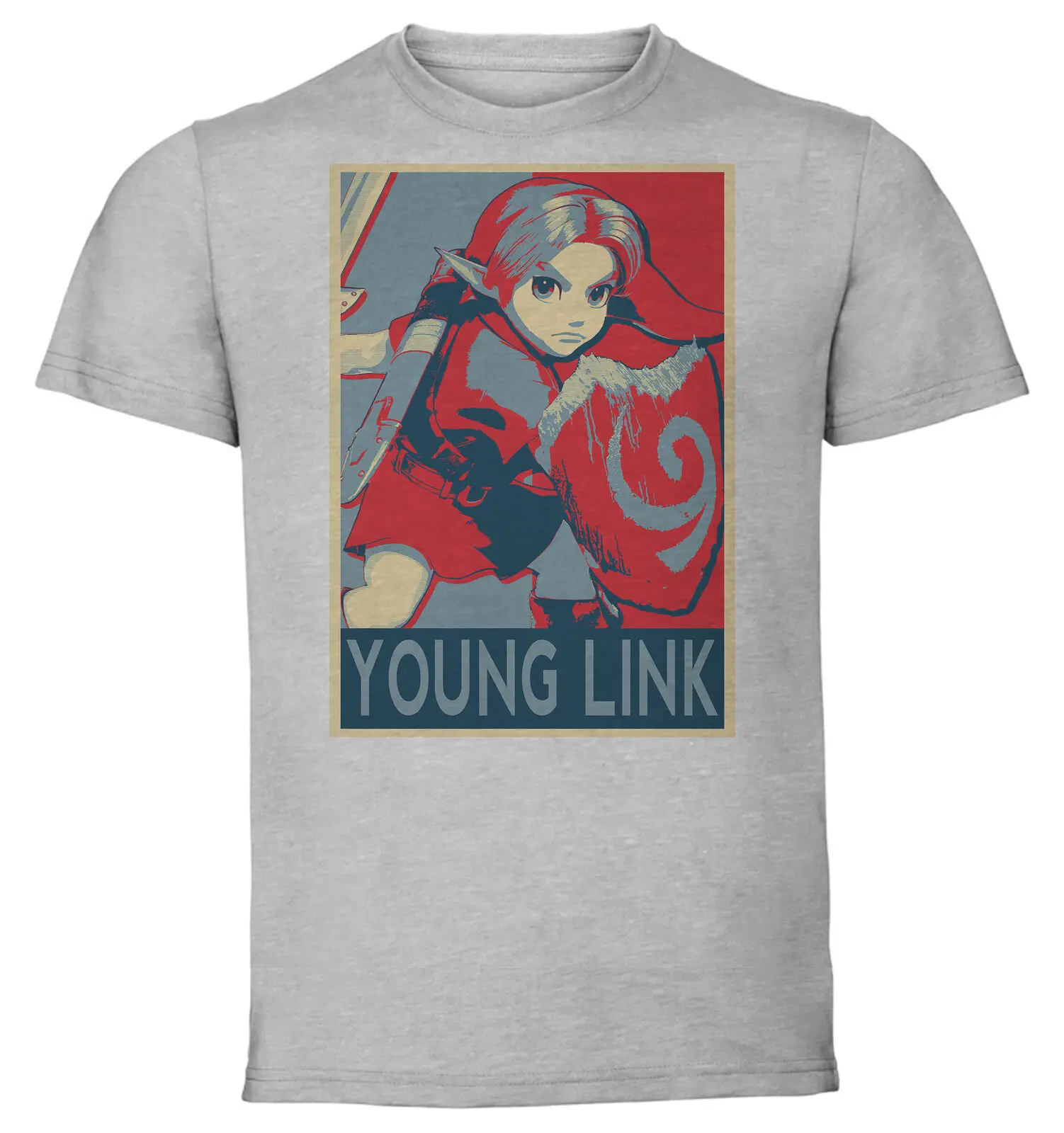 Gray T-Shirt - Propaganda Smash Bros - Young Link - Variant 01-