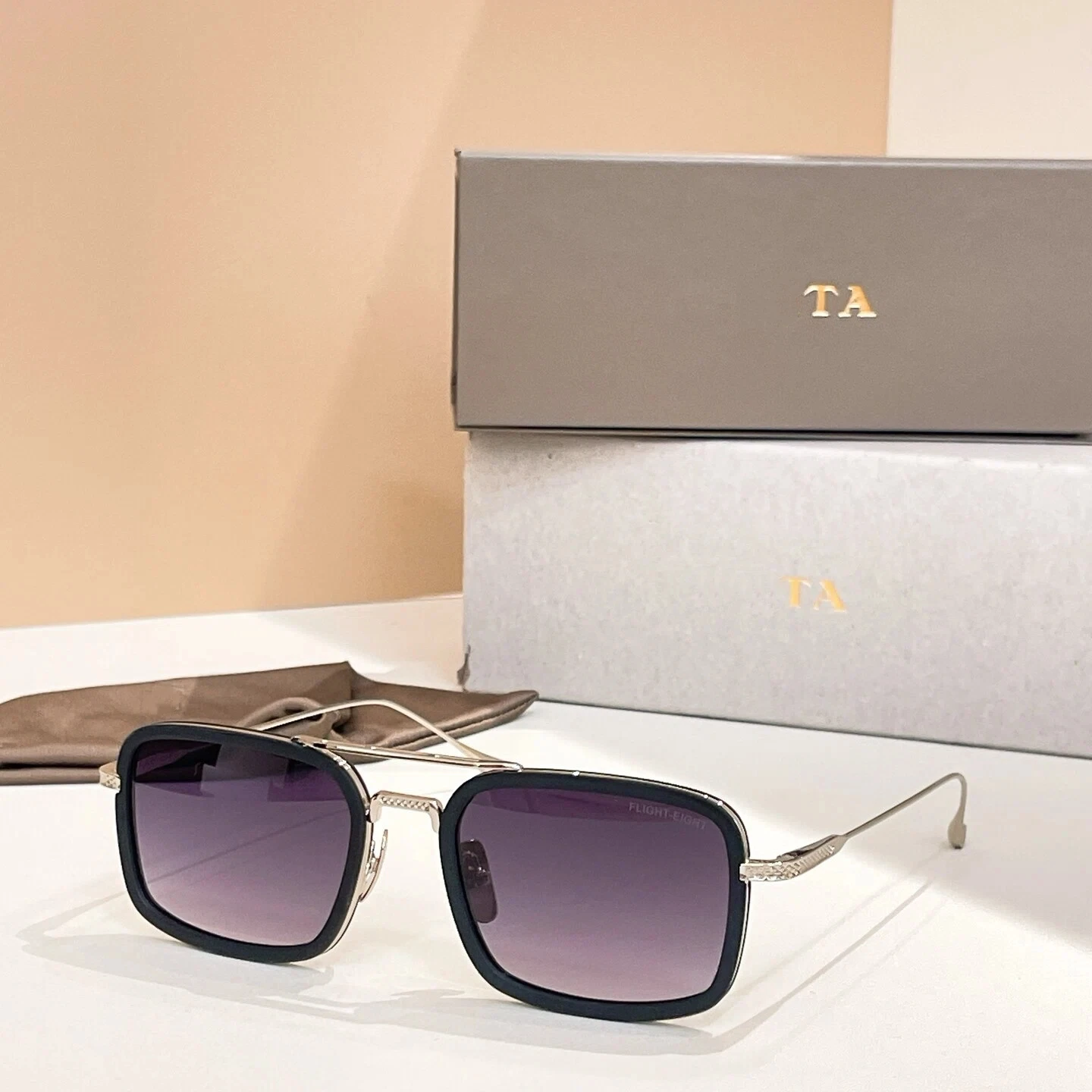 

New For DIYTA DT FLIGHT-EIGHT 008 Silver Alloy Frame Womens Sunglasses Luxury Designer Classic Trendy Men's Sun Glasses With Box