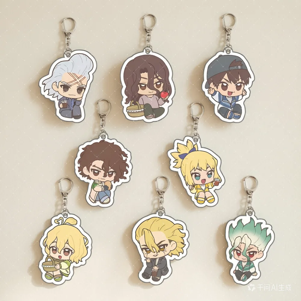 Dr.STONE Senku Ishigami 6cm Acrylic Stand keychain Cute Anime Collectible Desk Decor Birthday Gift for Fans