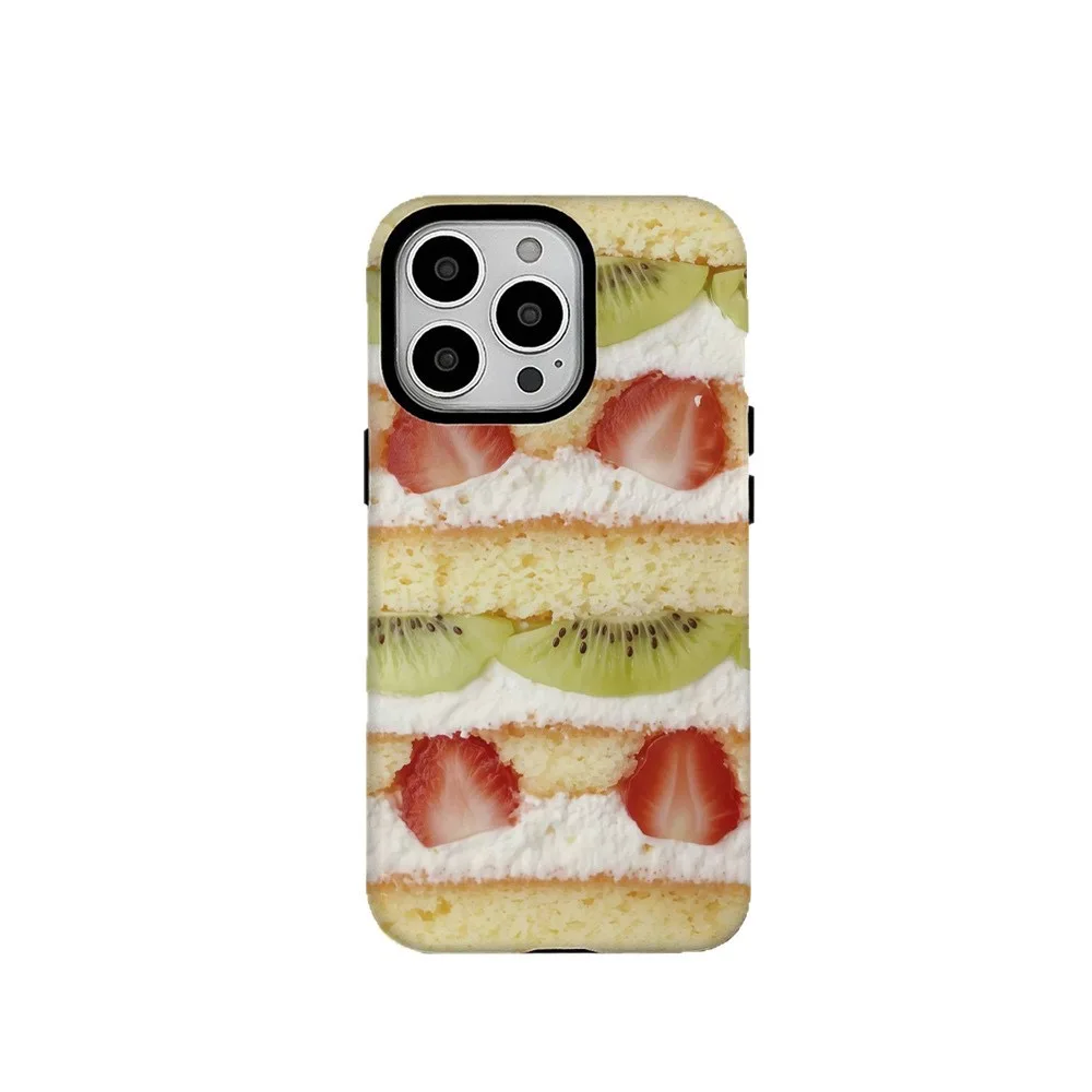 

Ins Korean Kiwi Strawberry Cake Case for IPHONE 16ProMax 15 14 13 12 11 PRO Plus XR Acrylic TPU Two in One Magnetic Phone Cases