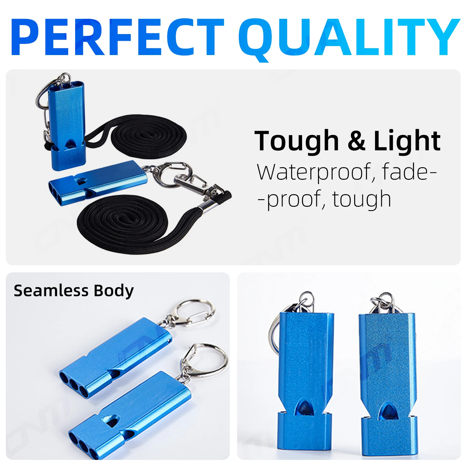 صفارة أمان البقاء على قيد الحياة 140 ديسيبل بصوت عال من سبائك الألومنيوم أنبوب ثلاثي للإنقاذ في الهواء الطلق سلسلة مفاتيح للتخييم في حالات الطوارئ