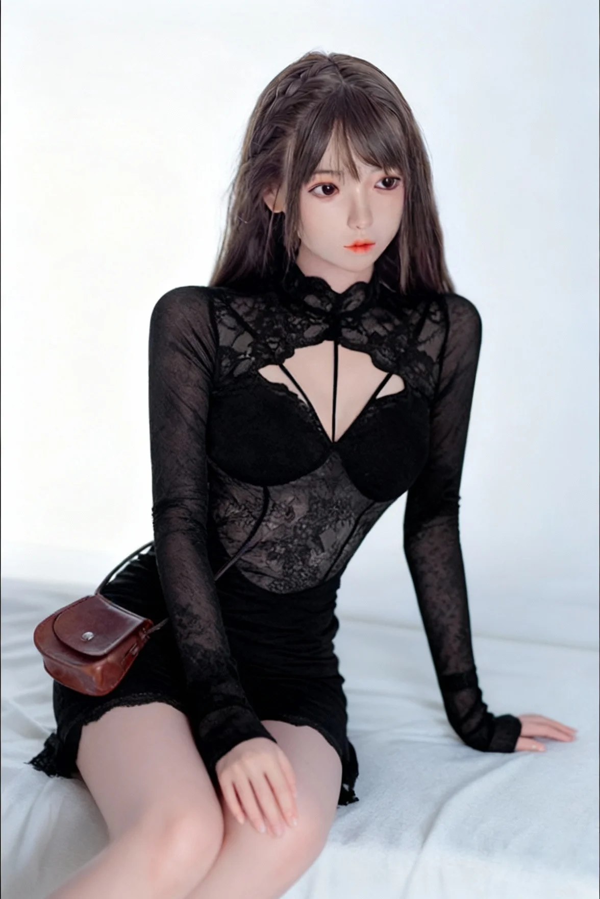 

Бесшовная женская фигурка, ТПЭ с плоской грудью, парик и наряд, большая позаковая коллекционная статуя со стальным скелетом для