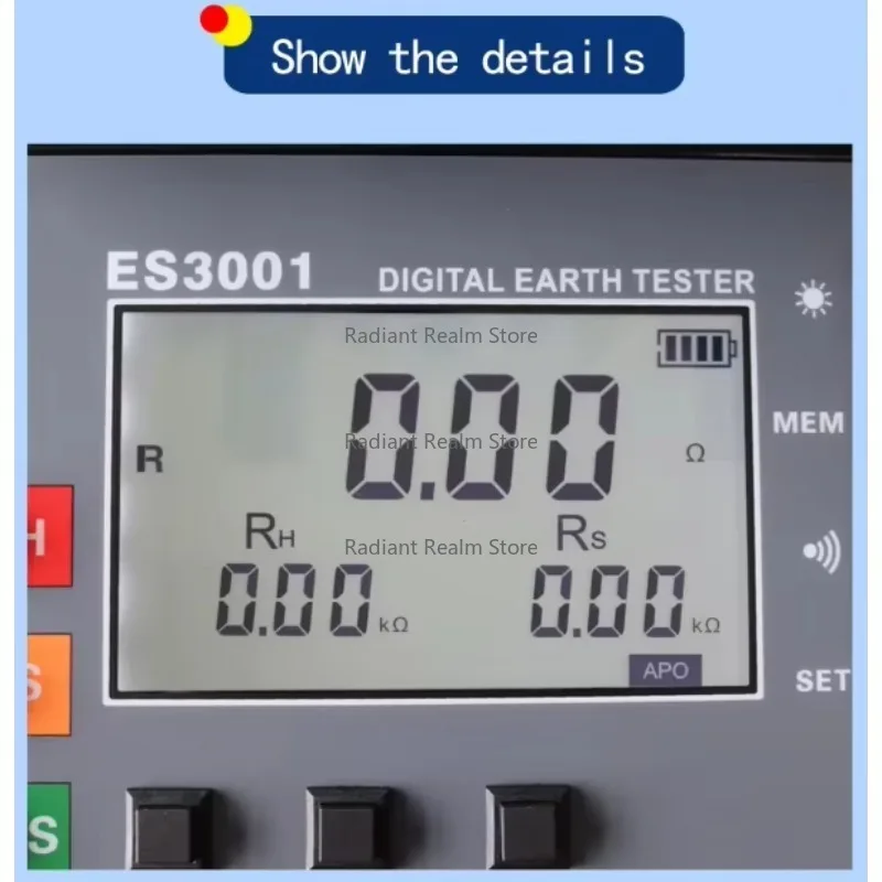 ES3001 FUZRR Earth Soil Resistivity Meter with Two, Three, Four-wire Measurement Ground Resistance Soil Resistivity