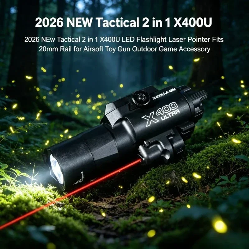 2026 NEW Sturdy Build Tactical X500D Shock Resist LED Torch Laser Dot Fits 20mm Standard Rail Airsoft Toy Accessory