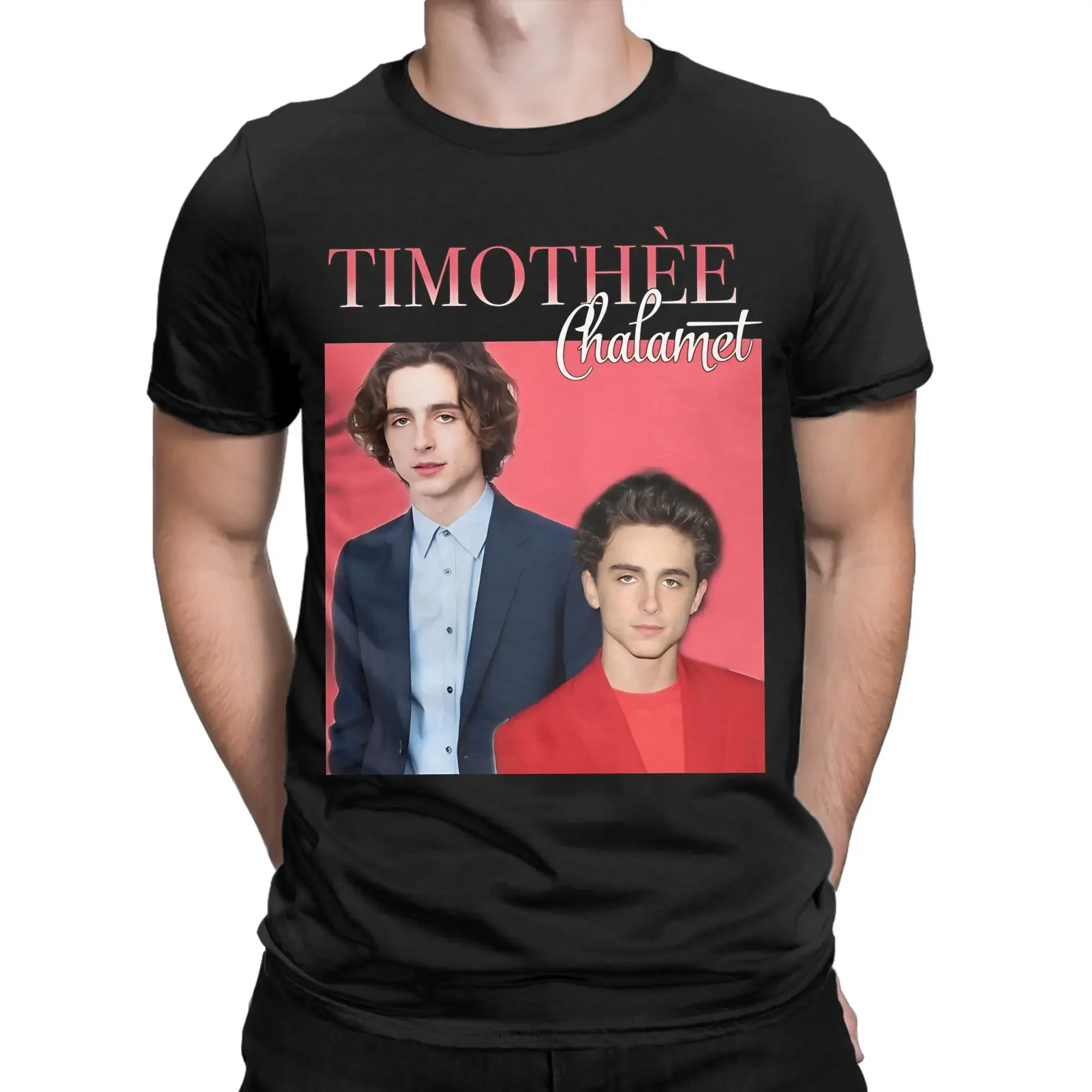 Timothee Chalamet American Actor T Shirt Beach Pure Cotton T Shirts For Men's Trending Pattern Tshirt Short-Sleeved Clothing