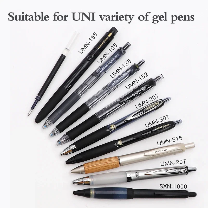 Uni impermeável caneta refil, acessórios de escritório, caneta gel, tinta, UMN-105, UMN-152, UMN-207, UMR-83, 85N, 0,38mm, 0,5mm, 10 pcs por caixa