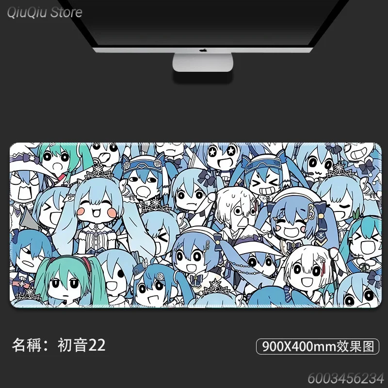 Hatsune Miku Anime Gaming Mouse Pad  Desk Mat Non-slip Rubber Keyboard Pad for PC Laptop Gamer