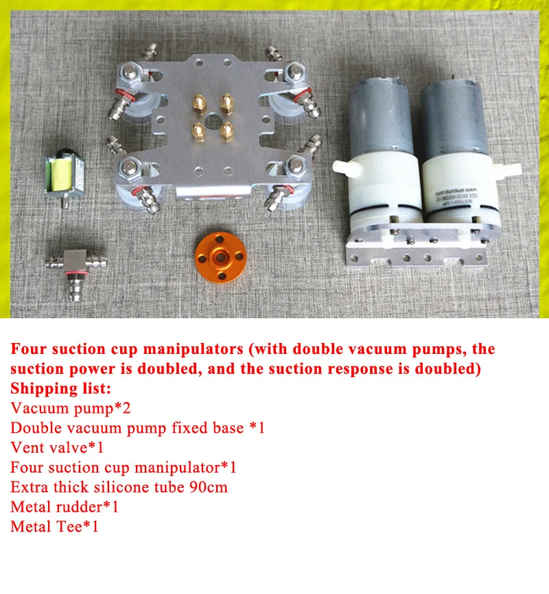 1/2/4/Recoil 4 Suction Cup Manipulator Solenoid Valves Vacuum Pump for Robotic Arm Claw Hand Gripper DIY Kit Air Pump Robot Kit