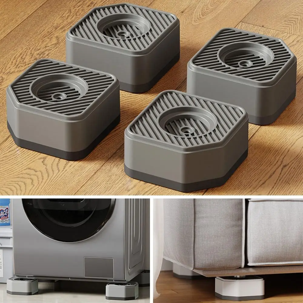 

4pcs Set Anti Slip Washer and Dryer Pedestals Height Extenders Noise Cancelling Washing Machine Foot Pads Moisture-proof Stable
